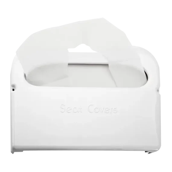 Dispensador Papel Protector WC acabados blanco y plata