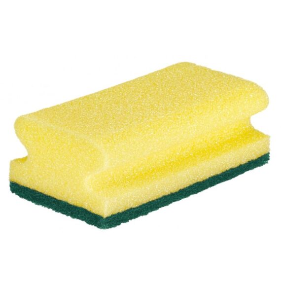 Estropajo fibra verde con esponja Salvauñas (Pack 10 Unidades)